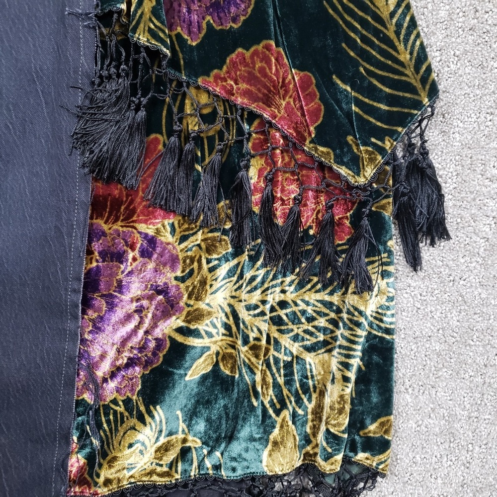 We the Free People Jeans 28 (33x29) Black Just Frills Low-Rise Wide-Leg Boho - Picture 6 of 16